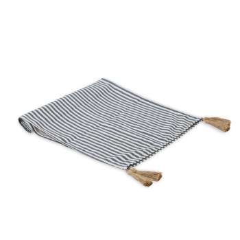 Bengal Stripes Cotton Table Runner 40x180cm Black