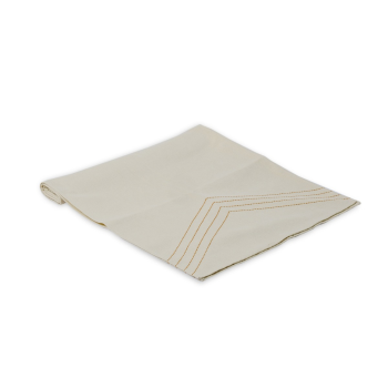 Stitch Cotton Table Runner 40x200cm Ivory White