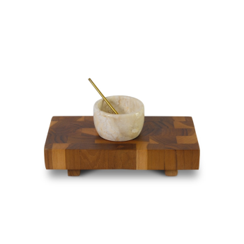 Rata Natural Serving Tray with Condiment Bowl